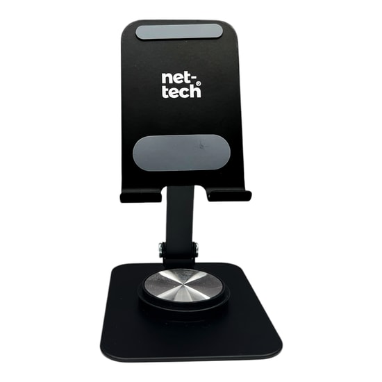 Nettech NT-010 Siyah Metal Telefon Standı (NT-110290) - Alüminyum, Masaüstü, Ayarlanabilir Açılı