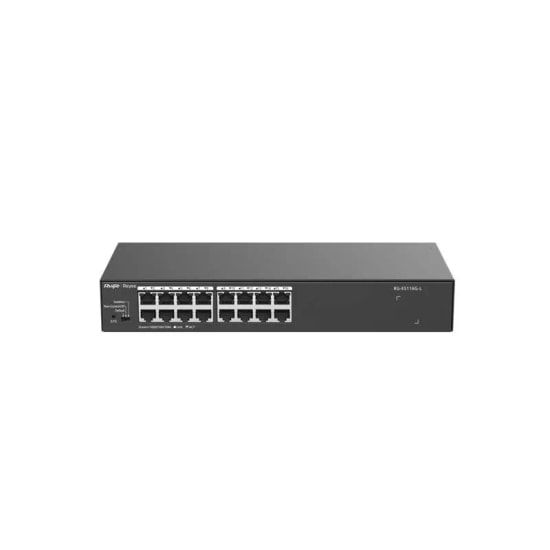 Ruijie Reyee RG-ES116G-L 16 Port Gigabit Switch - 10/100/1000 Mbps, Metal Kasa, Fansız, Tak Çalıştır, Masaüstü