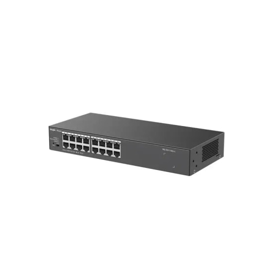 Ruijie Reyee RG-ES116G-L 16 Port Gigabit Switch - 10/100/1000 Mbps, Metal Kasa, Fansız, Tak Çalıştır, Masaüstü