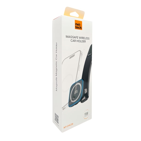 Nettech NT-CHC26 15W Araç İçi Wireless Şarjlı Mandallı Telefon Tutucu (NT-107876) - Siyah, Güçlü Kavrama, Universal