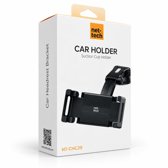 Nettech NT-CHC29 Siyah Araç İçi Cam Tablet Tutucu (NT-110292) - Güçlü Vakum, Ayarlanabilir Açı, 7-11" Tablet için Uyumlu