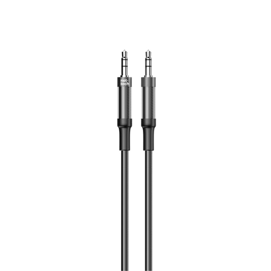 Nettech NT-AC05 Siyah 3.5mm Aux Kablo - 100cm Uzunluk, Plastik Kaplama, Yüksek Kaliteli Ses İletimi