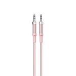Nettech NT-AC05 Pembe 3.5mm 100cm Aux Kablo - NT-108326, Plastik, Stereo Ses Aktarımı, Müzik ve Araç İçi Kullanım