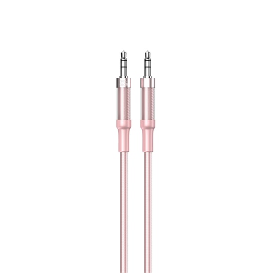 Nettech NT-AC05 Pembe 3.5mm 100cm Aux Kablo - NT-108326, Plastik, Stereo Ses Aktarımı, Müzik ve Araç İçi Kullanım