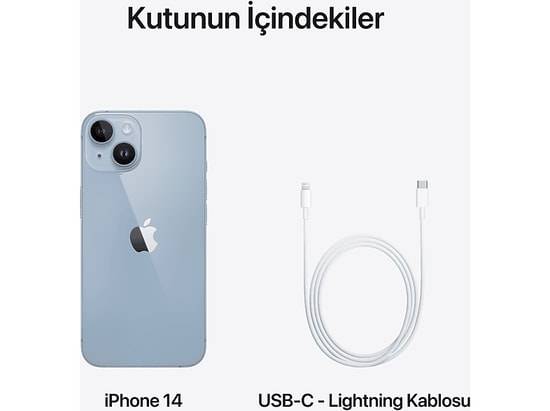 Apple iPhone 14 256 GB Mavi Cep Telefonu (Apple Türkiye Garantili) - 6.1 İnç Ekran, 6 GB RAM, 3279 mAh Batarya