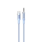 Nettech NT-AC07 Mavi Plastik 100cm Type-C to 3.5mm Aux Ses Kablosu (NT-108331) - 1 Metre