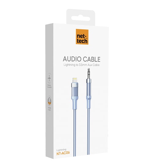 Nettech NT-AC07 Mavi Plastik 100cm Type-C to 3.5mm Aux Ses Kablosu (NT-108331) - 1 Metre