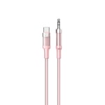Nettech NT-AC07 Pembe Type-C to Aux Kablo (NT-108332) - 100cm Plastik Kablo, Plexy Jack, 24 Ay Garanti
