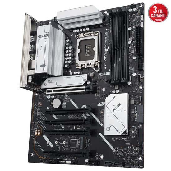 Asus Prime B860-Plus Wifi: Intel LGA1851 DDR5 8666MHz(OC), 2xM.2, PCIe 5.0, USB4 20Gbps, WiFi 6E, 2.5G LAN, ATX Anakart