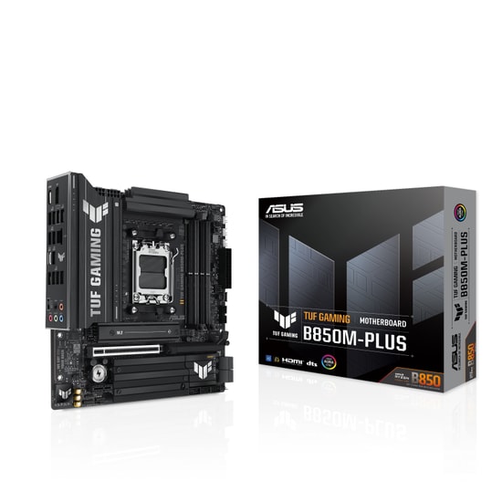 Asus Tuf Gaming B850M-PLUS: AMD AM5, DDR5 8000MHz (OC), 3xM.2, Wi-Fi 6E, 2.5G LAN, USB 3.2, AURA RGB, Micro ATX Anakart