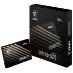 MSI Spatium S270 960GB SSD SATA III 2.5" 3D NAND Disk - 500MB/s Okuma, 450MB/s Yazma Hızı