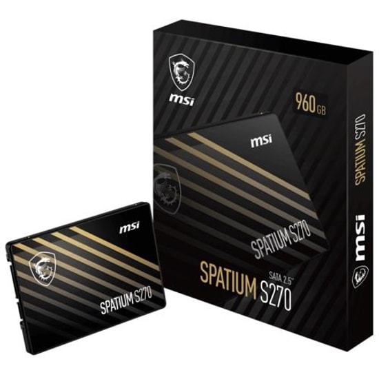 MSI Spatium S270 960GB SSD SATA III 2.5" 3D NAND Disk - 500MB/s Okuma, 450MB/s Yazma Hızı