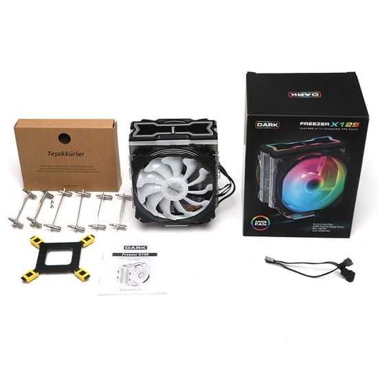 Dark Freezer X129 Kule Tipi İşlemci Soğutucu (DKCCX129) - 2x120mm ARGB Fan, 200W TDP, Intel ve AMD Uyumlu