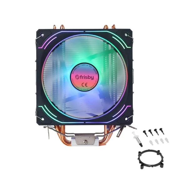 Frisby FCL-F1336C (P6S) Kule Tipi Rainbow 6 Bakır Borulu 135W 4 Pin Intel AMD Uyumlu İşlemci Fan ve Soğutucu