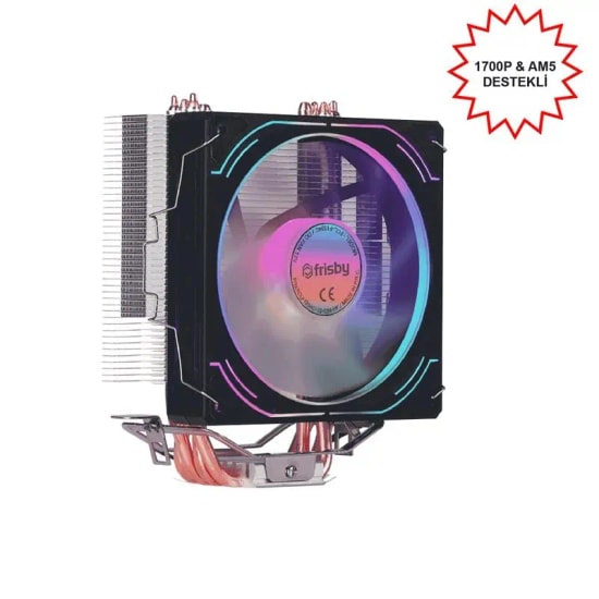 Frisby FCL-F1334C (P4S) Kule Tipi Rainbow 4 Bakır Borulu Intel AMD Uyumlu İşlemci Fan ve Soğutucu