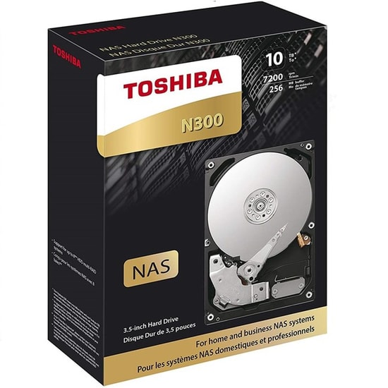 Toshiba N300 10TB 7200RPM 3.5" NAS Hard Disk (MN10ADA10TS) - 512MB Önbellek, 7/24, Yüksek Performans ve Güvenilirlik