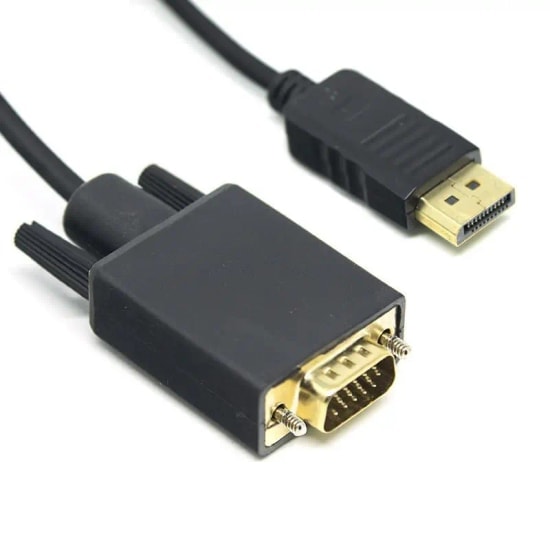 Dark DK-CB-DPXVGAL180 1.8 Metre DisplayPort to VGA Dönüştürücü Kablo - Full HD Görüntü Aktarımı, Siyah, Tak Çalıştır