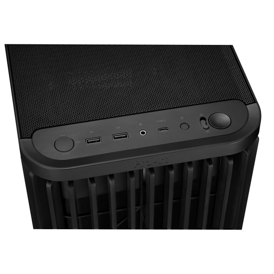 Asus ProArt PA401 Wood Edition Metal Panel PWM 2 Fanlı Siyah Dikey ATX Bilgisayar Kasası