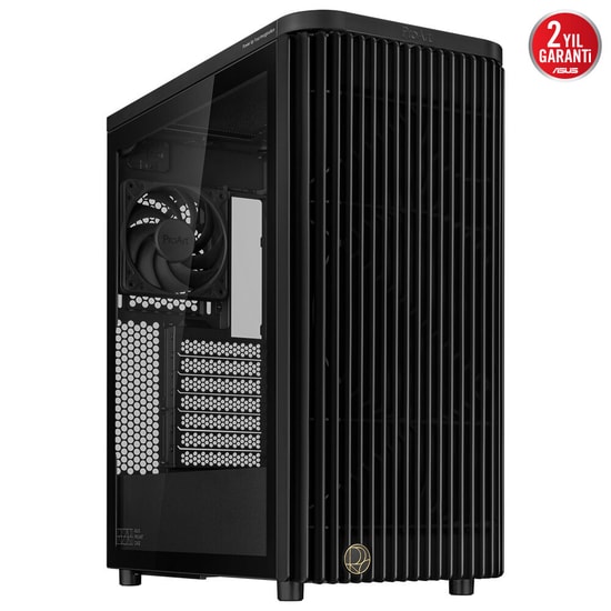 Asus ProArt PA401 Wood Edition Metal Panel Temperli Cam PWM 2 Fanlı ATX Siyah Bilgisayar Kasası