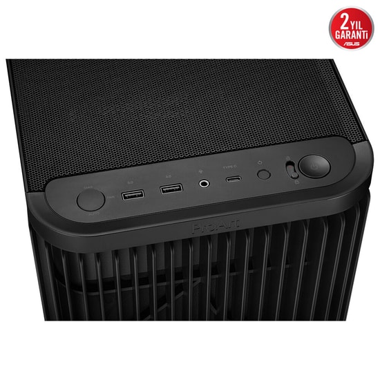 Asus ProArt PA401 Wood Edition Metal Panel Temperli Cam PWM 2 Fanlı ATX Siyah Bilgisayar Kasası