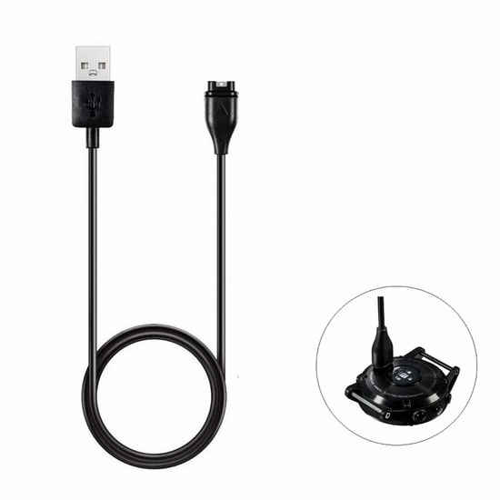 Nettech Garmin Akllı Saat USB Kablolu Siyah Şarj Aleti (NT-112088) - Hızlı Şarj Destekli Şarj Cihazı, 24 Ay Garantili