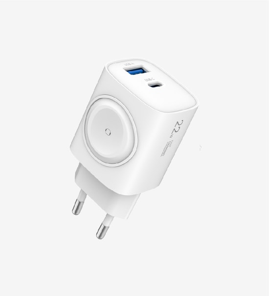 Linktech C320 Safe 22W Çift Portlu Hızlı Şarj Aleti LSC-C320 Akıllı Saat Şarj Desteği