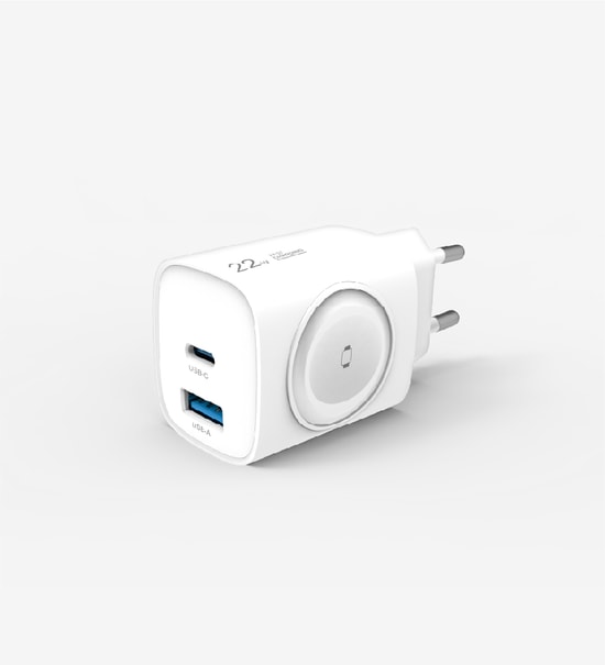 Linktech C320 Safe 22W Çift Portlu Hızlı Şarj Aleti LSC-C320 Akıllı Saat Şarj Desteği