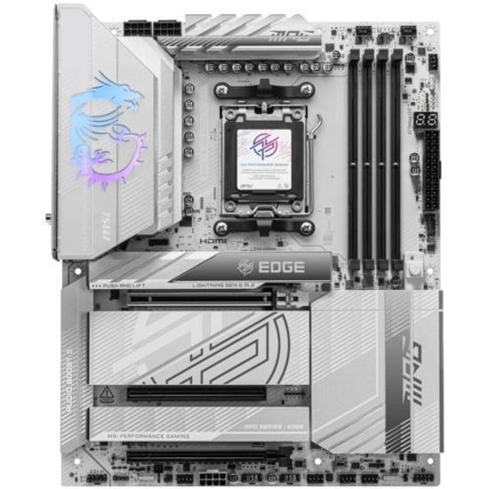 MSI MPG X870E Edge TI WiFi AM5 DDR5 8400MHz (OC) ATX Anakart - 4x M.2, USB4, Wi-Fi 7, 5G LAN, HDMI, RGB Aydınlatma