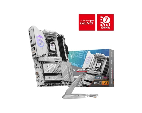 MSI MPG B850 Edge TI Wifi AM5 DDR5 8400MHz (OC) ATX Anakart - 4x M.2, 5G LAN, Wi-Fi 7, HDMI, USB 10Gbps, PCIe 5.0