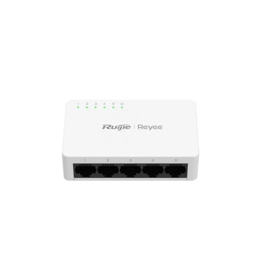 Ruijie Reyee RG-ES05F 5 Port 10/100 Mbps Switch - Tak Çalıştır, Plastik Kasa Tasarımı, Fansız, Masaüstü Kullanım