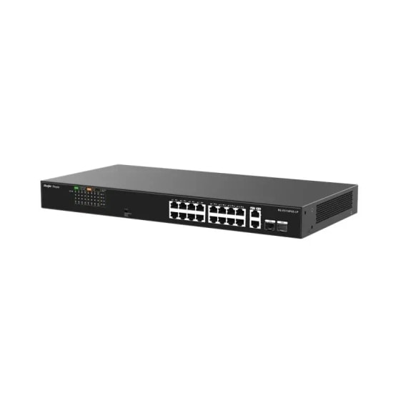 Ruijie Reyee RG-ES118FGS-LP 16 Port 10/100 PoE 120W Switch - 2x Gigabit RJ45/SFP Uplink Combo, Rackmount Tasarım