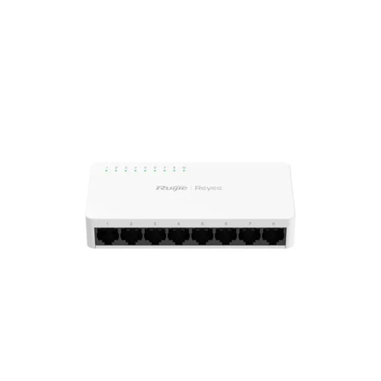 Ruijie Reyee RG-ES08F 8 Port 10/100 Mbps Tak Çalıştır Plastik Kasa Switch - Fansız, Kompakt Tasarım, Masaüstü Kullanım