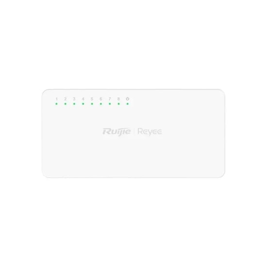 Ruijie Reyee RG-ES08F 8 Port 10/100 Mbps Tak Çalıştır Plastik Kasa Switch - Fansız, Kompakt Tasarım, Masaüstü Kullanım
