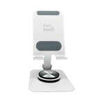 Nettech NT-010 Beyaz Metal Telefon Standı (NT-112096) - Alüminyum, Ergonomik Tasarım, Masa Üstü Telefon Tutucu