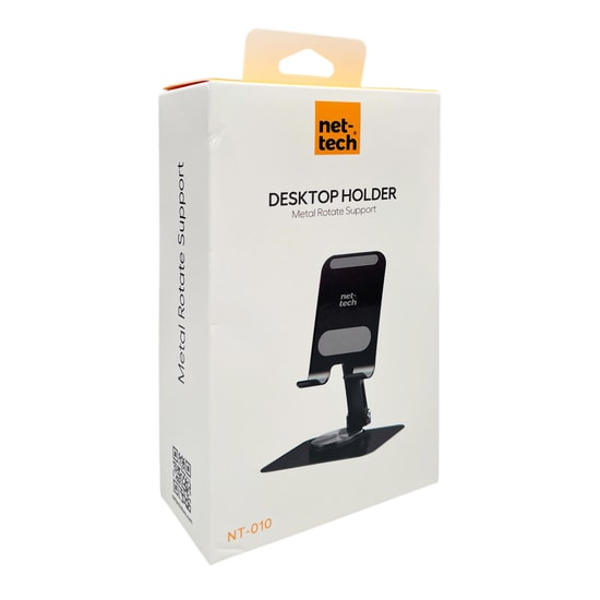 Nettech NT-010 Beyaz Metal Telefon Standı (NT-112096) - Alüminyum, Ergonomik Tasarım, Masa Üstü Telefon Tutucu
