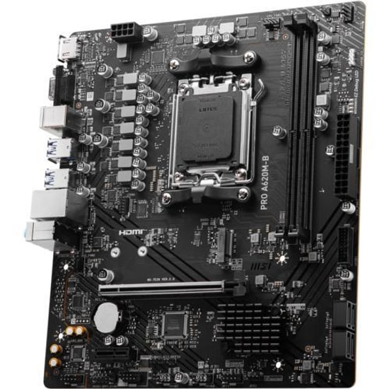 MSI PRO A620M-B Anakart: AMD AM5, DDR5 6800MHz (OC), VGA, HDMI, 2.5G LAN, JARGB_V2, mATX