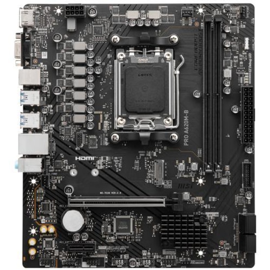 MSI PRO A620M-B Anakart: AMD AM5, DDR5 6800MHz (OC), VGA, HDMI, 2.5G LAN, JARGB_V2, mATX