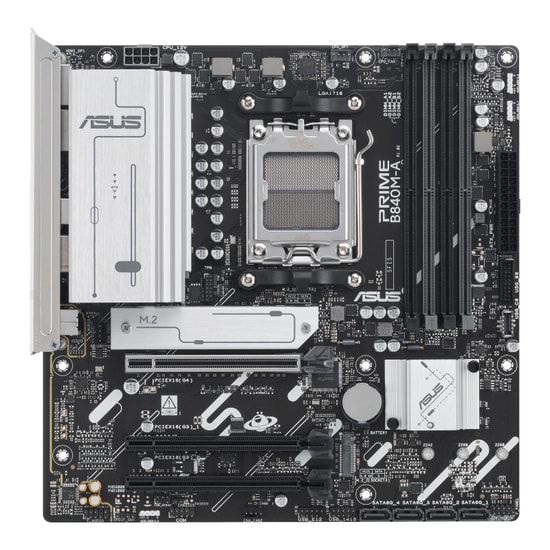 ASUS Prime B840M-A CSM Anakart: AMD AM5, DDR5 7600MHz, 3xM.2, Type-C, HDMI, DP, WiFi 6E, 2.5G LAN, AURA RGB Micro ATX