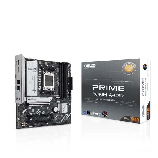 ASUS Prime B840M-A CSM Anakart: AMD AM5, DDR5 7600MHz, 3xM.2, Type-C, HDMI, DP, WiFi 6E, 2.5G LAN, AURA RGB Micro ATX