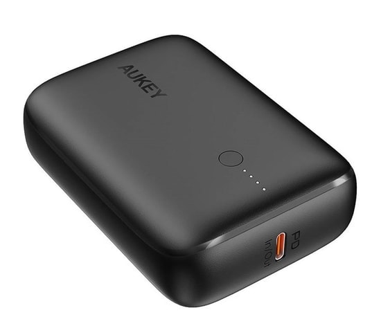 Aukey PB-N83S Basix Mini 10000mAh Siyah Powerbank - 22.5W SCP, PD 3.0, QC 3.0 Hızlı Şarj, Type-C Giriş ve Çıkış