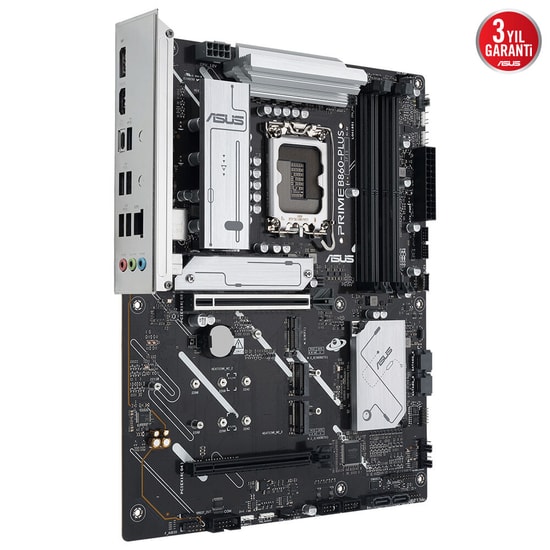 ASUS Prime B860-Plus CSM Anakart: LGA1851, DDR5 8200MHz, 3xM.2, HDMI, DP, Type-C, PCIe 5.0, 2.5G LAN, AURA RGB, ATX