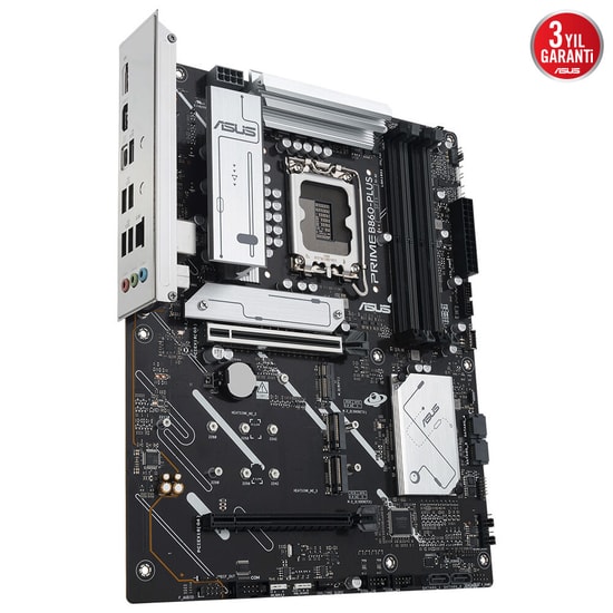 ASUS Prime B860-Plus CSM Anakart: LGA1851, DDR5 8200MHz, 3xM.2, HDMI, DP, Type-C, PCIe 5.0, 2.5G LAN, AURA RGB, ATX
