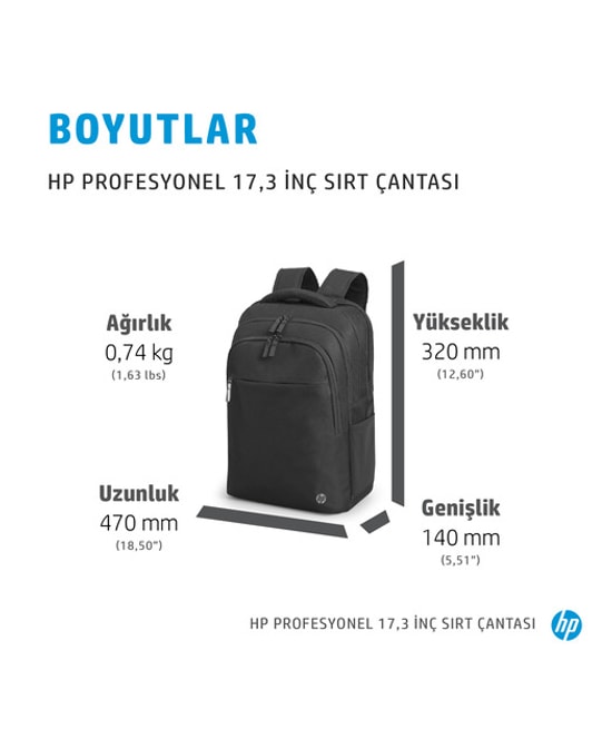 HP Profesyonel Serisi 17.3 inç Bilgisayar Sırt Çantası (500S6AA)