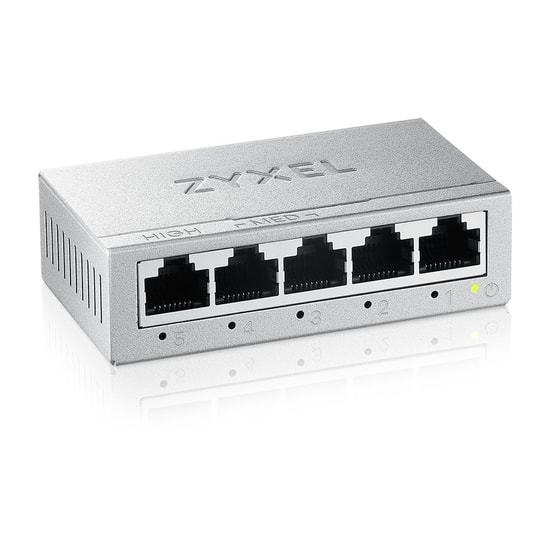 Zyxel GS-105B V5 5 Port Gigabit Metal Kasa Switch (10/100/1000 Mbps) - GS-105BV5-EU0101F, QoS Desteği, Masaüstü