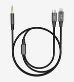 Linktech A204 2si 1 Arada Ses Kablosu Type-C ve Lightning Giriş 3.5mm Aux Çıkış Dönüştürücü