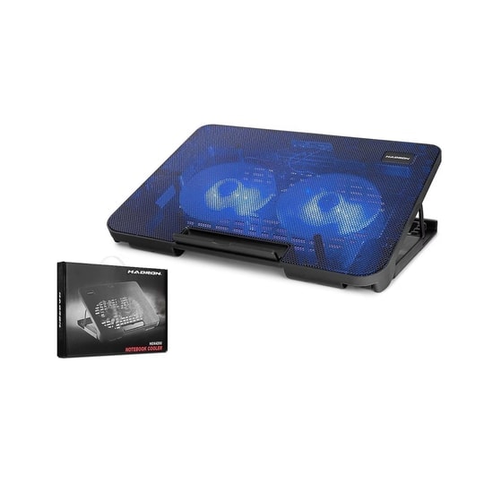 Hadron HDX4252 17" Uyumlu Notebook Soğutucu - 2 Fanlı, LED Aydınlatmalı, USB 2.0 Bağlantılı, Yükseklik Ayarlı Siyah