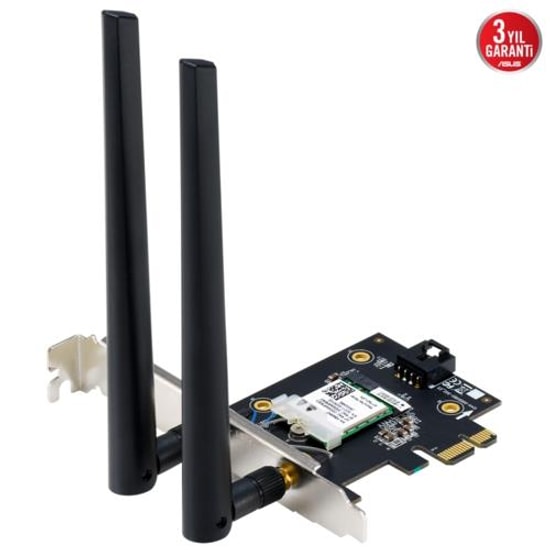 ASUS PCE-BE6500 WiFi 7 Bluetooth 5.4 Tri-Band PCIe Kablosuz Ağ Adaptörü - 6 GHz, 2.8Gbps Hız, WPA3 Güvenlik