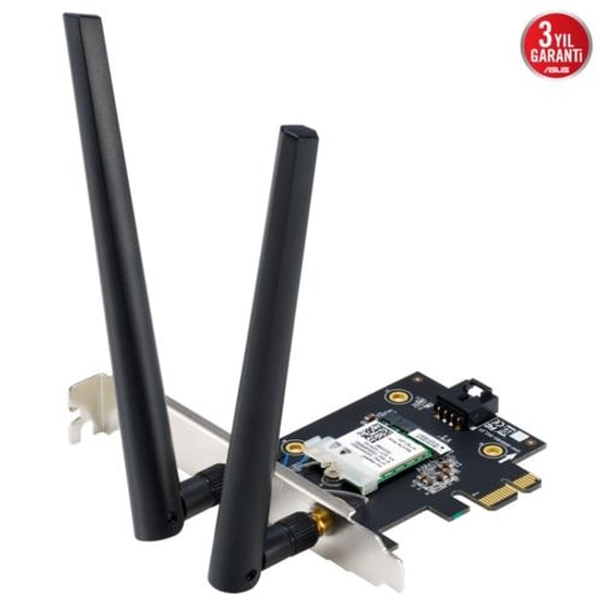 ASUS PCE-BE6500 WiFi 7 Bluetooth 5.4 Tri-Band PCIe Kablosuz Ağ Adaptörü - 6 GHz, 2.8Gbps Hız, WPA3 Güvenlik