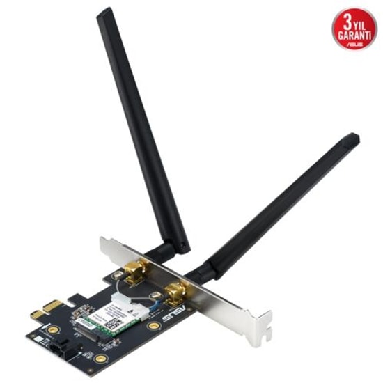 ASUS PCE-BE6500 WiFi 7 Bluetooth 5.4 Tri-Band PCIe Kablosuz Ağ Adaptörü - 6 GHz, 2.8Gbps Hız, WPA3 Güvenlik