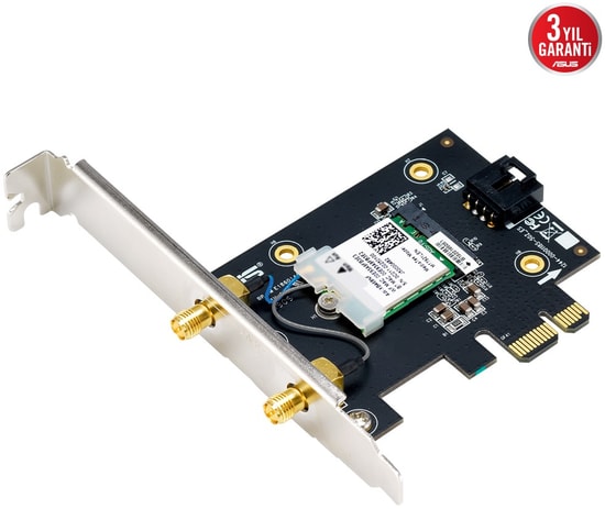 ASUS PCE-BE6500 WiFi 7 Bluetooth 5.4 Tri-Band PCIe Kablosuz Ağ Adaptörü - 6 GHz, 2.8Gbps Hız, WPA3 Güvenlik